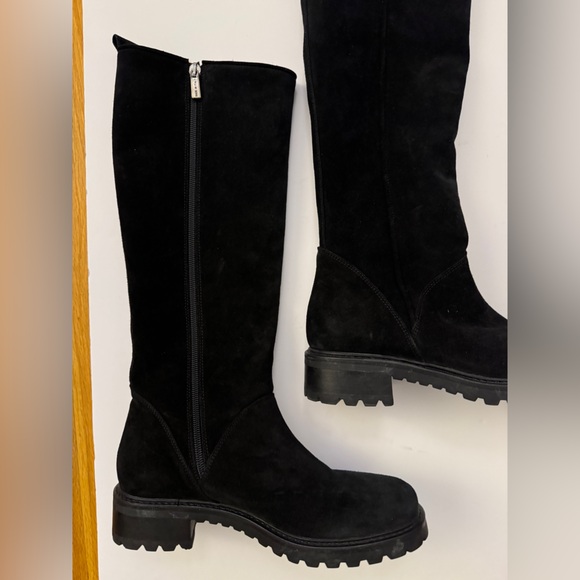 Barneys New York Long Suede + Shearling Boots (like new condition) - Picture 5 of 12